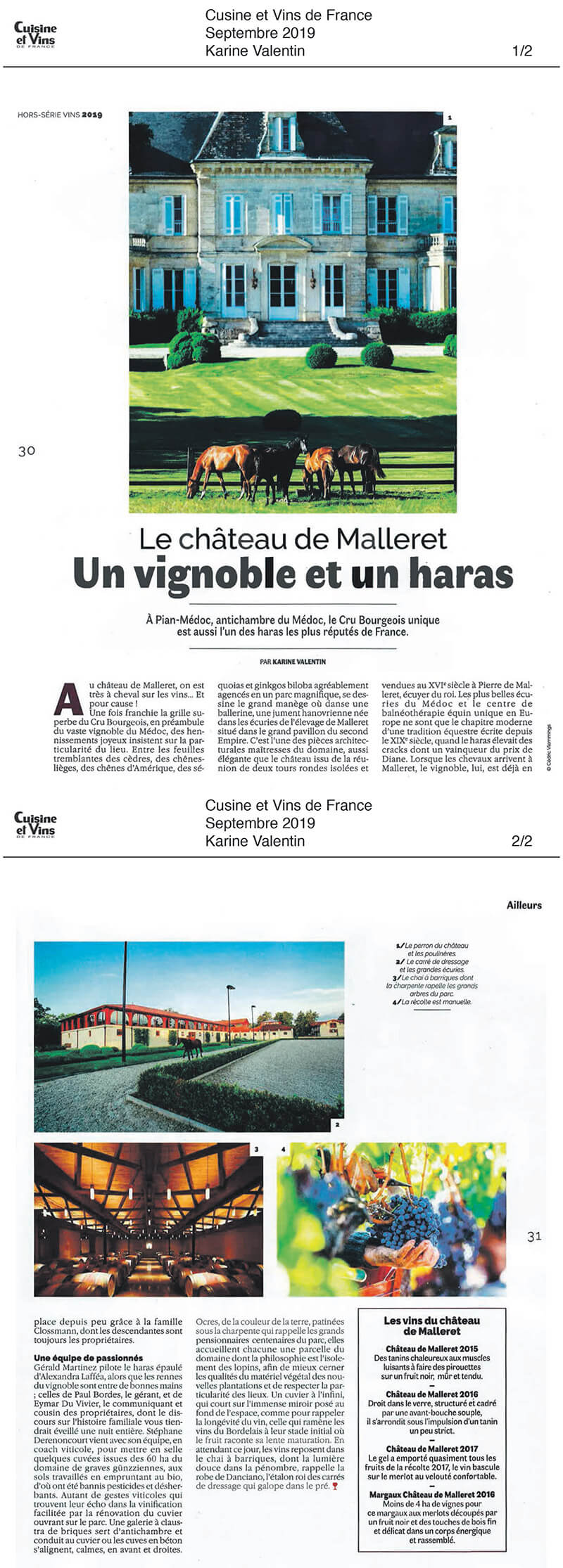 Cuisine et Vins - septembre 2019